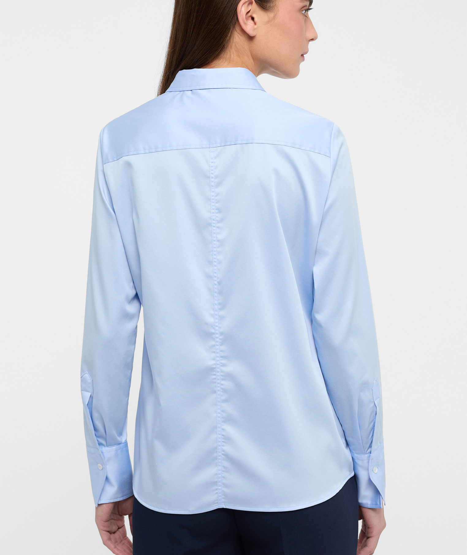 Eterna Satin Stretch ladies shirt - Modern Fit, Light blue, Light blue, large image number 2