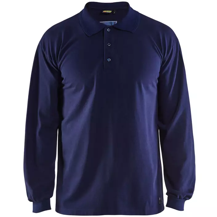 Blåkläder Anti-Flame long-sleeved polo shirt, Marine Blue, large image number 0