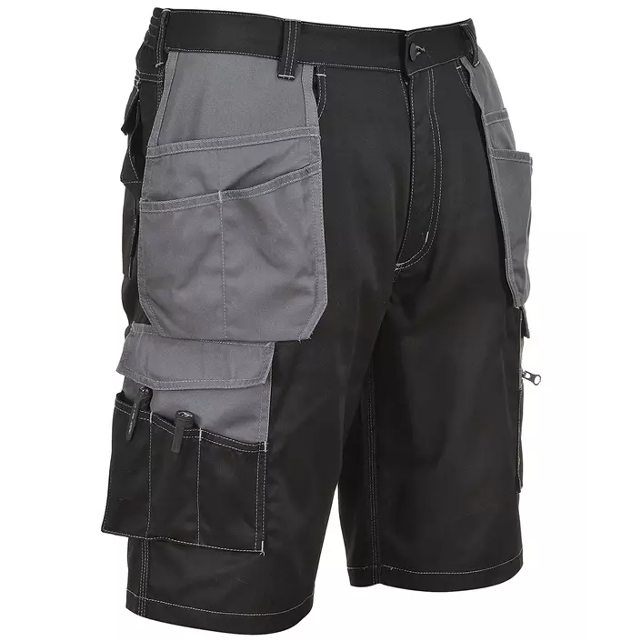 Portwest craftsmens shorts, Black/Grey, large image number 1