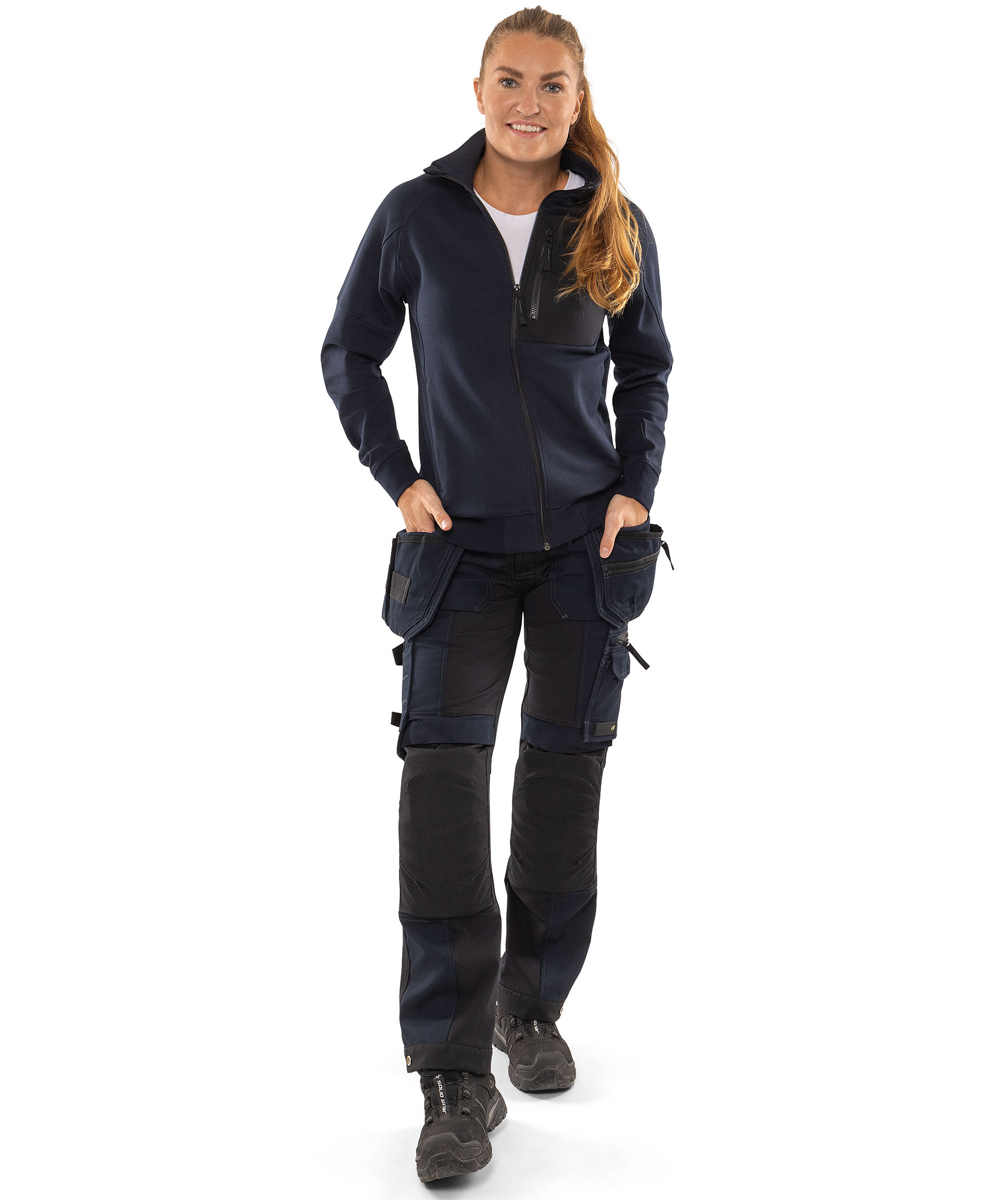 Fristads women's sweatshirt with zipper 7832 GKI, Dark Marine Blue, large image number 1