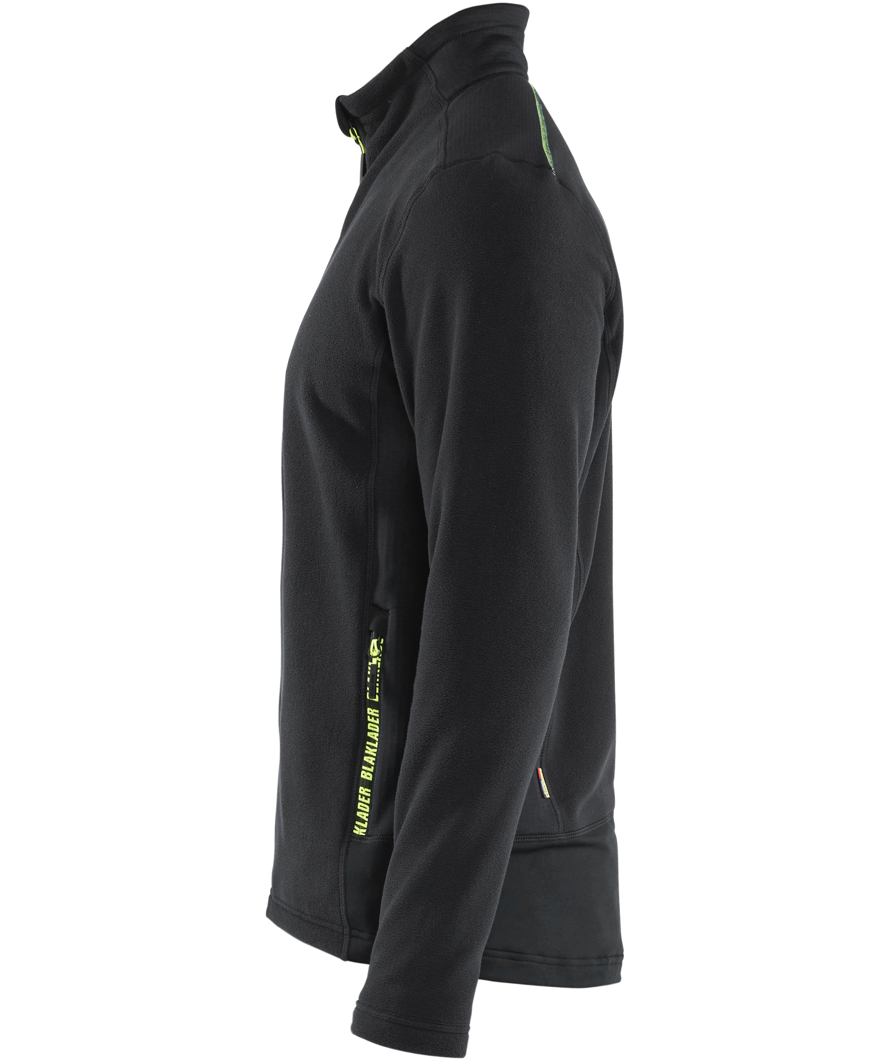 Bl&aring;kl&auml;der Unite microfleece tr&oslash;je, Sort/Hi-Vis Gul, large image number 3