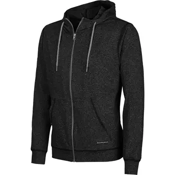 Pitch Stone hoodie with zipper, Dark black melange