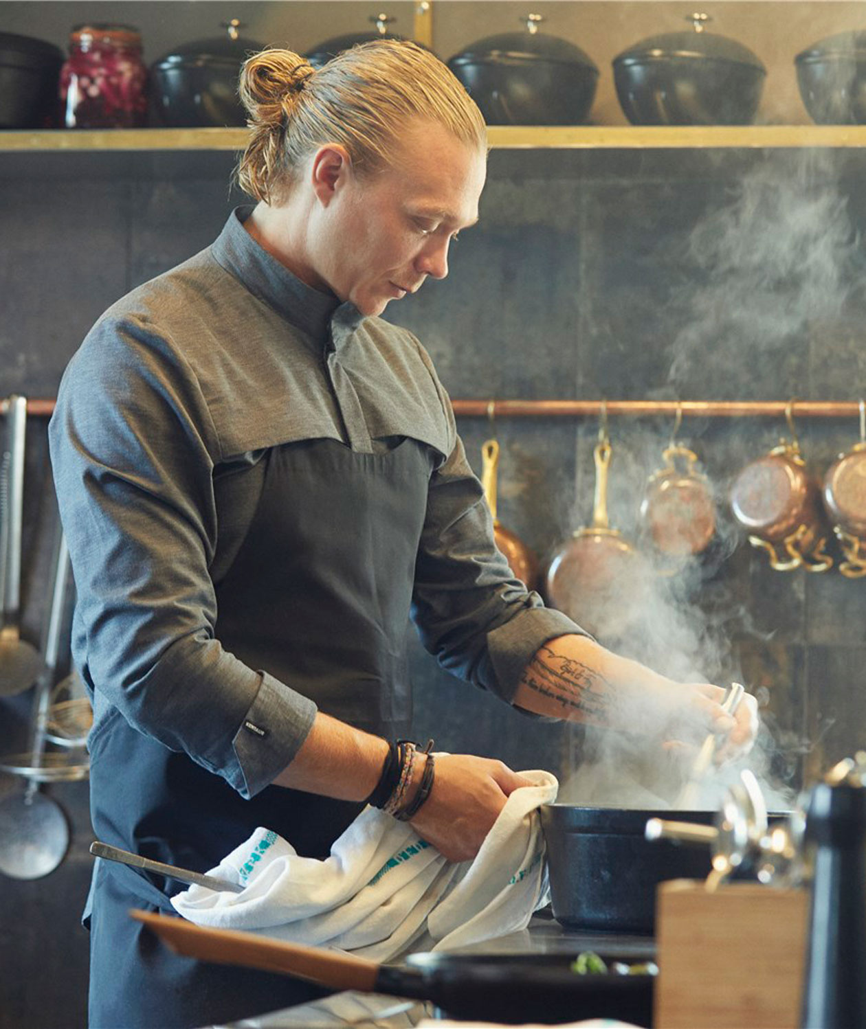 Kentaur A Collection modern fit popover shirt, Clay Grey