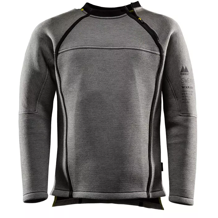 Monitor collegetröja/sweatshirt med kort blixtlås, Gråmelerad, large image number 0
