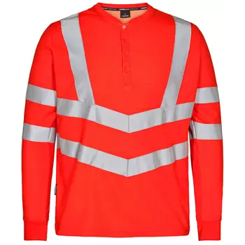 Engel Safety langærmet  Grandad T-shirt, Hi-Vis Rød