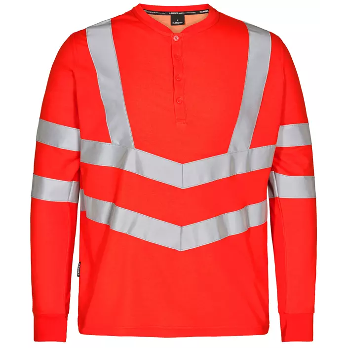 Engel Safety langærmet  Grandad T-shirt, Hi-Vis Rød, large image number 0