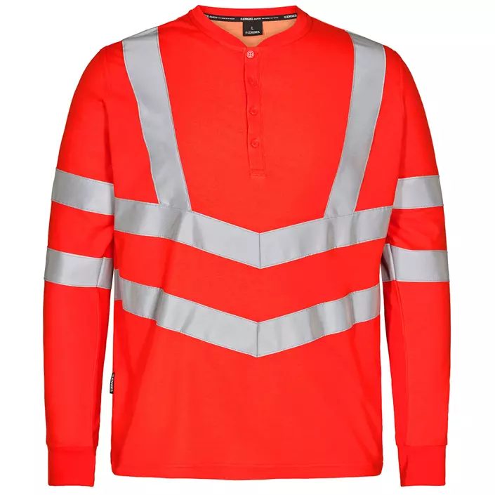 Engel Safety langärmliges Grandad  T-Shirt, Hi-Vis Rot, large image number 0