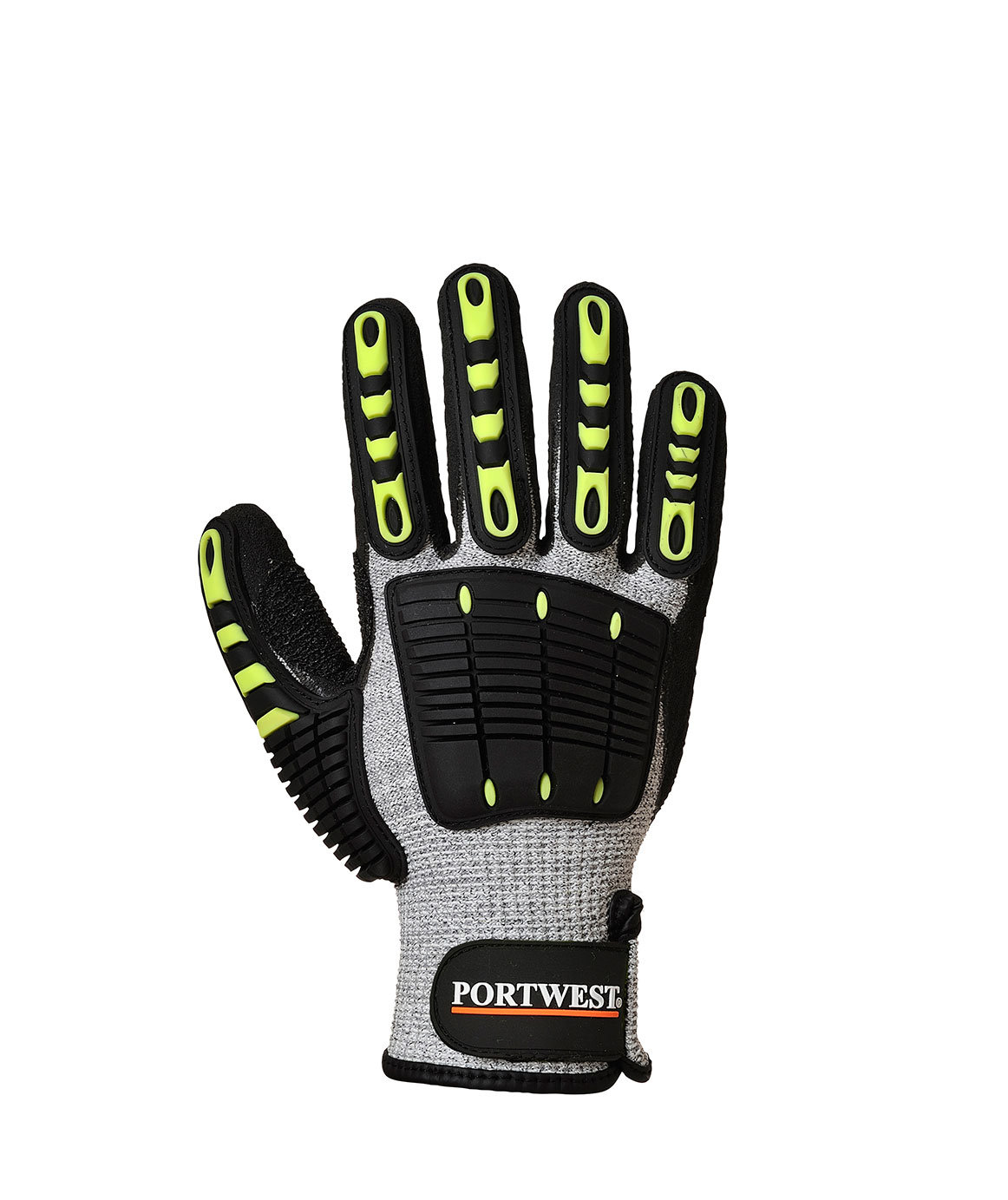 Portwest A722 Slagdempende skj&aelig;rehansker Cut C, Svart/Gr&aring;, large image number 2