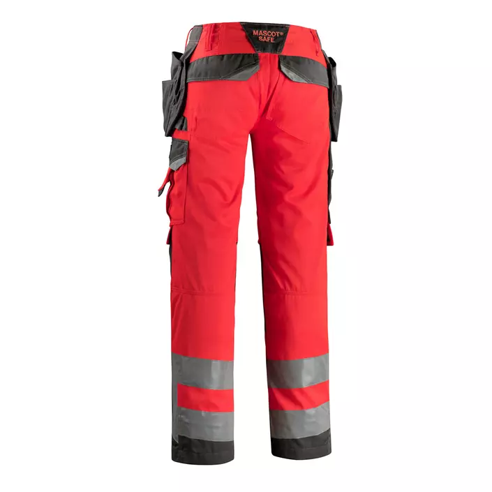 Mascot Safe Supreme Wigan håndverksbukse, Hi-vis rød/Mørk antrasitt, large image number 2