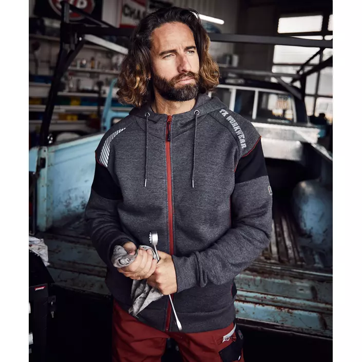 Terrax Cardigan, Grau/Bordeaux, large image number 1