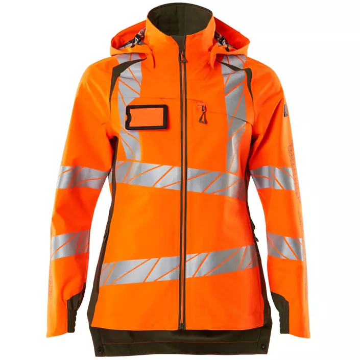 Mascot Accelerate Safe women's shell jacket, Hi-Vis Orange/Moss, large image number 0