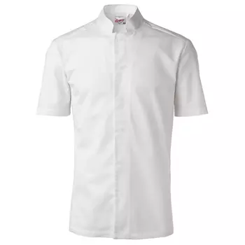 Segers modern fit kortärmad kockskjorta med tryckknappar, Vit