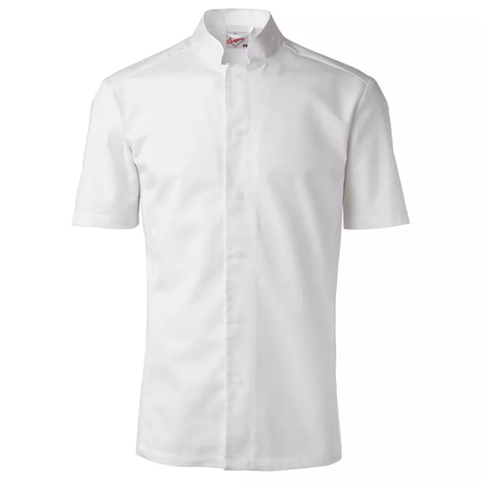 Segers modern fit kortärmad kockskjorta med tryckknappar, Vit, large image number 0