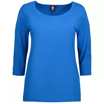 ID Stretch women's T-shirt with 3/4-length sleeves, Turquoise