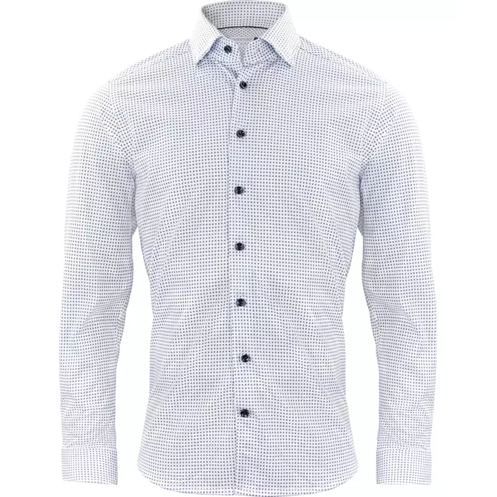 J. Harvest & Frost Piqué Indigo Bow 131 slim fit skjorte, Sky Blue Print, large image number 0