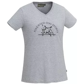 Pinewood Dog Sports dame T-skjorte, Light Grey Melange