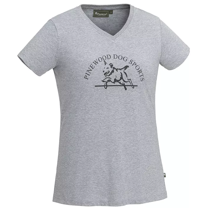 Pinewood Dog Sports dame T-shirt, Light Grey Melange, large image number 0