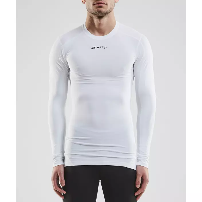 Craft Pro Control Compression langermet T-skjorte, White, large image number 1