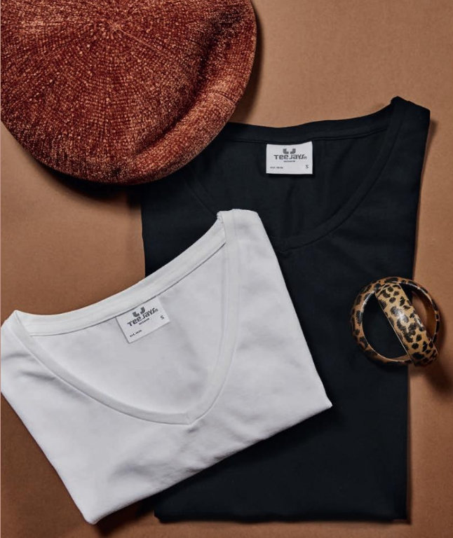 Tee Jays lang dame T-shirt, Hvid, large image number 2