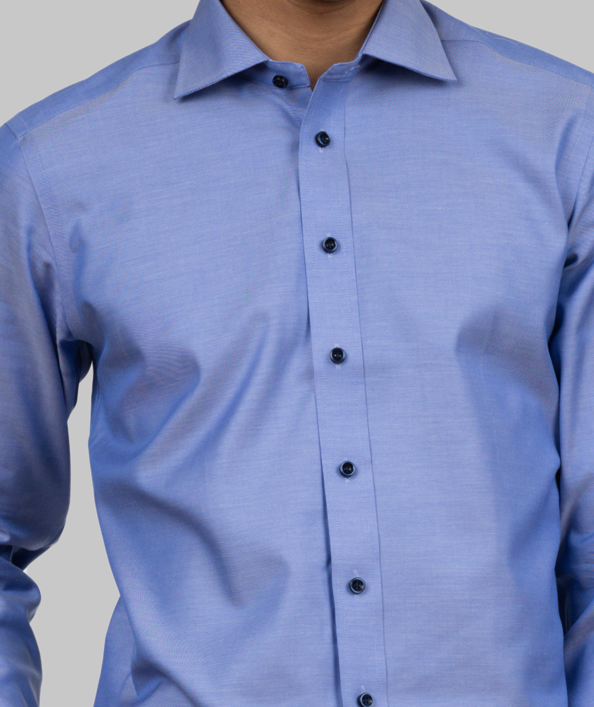 J. Harvest & Frost Twill Green Bow O1 slim fit shirt, Mid Blue, large image number 6