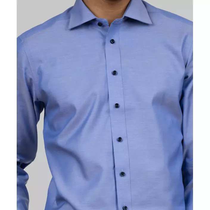 J. Harvest & Frost Twill Green Bow O1 slim fit skjorte, Mid Blue, large image number 6