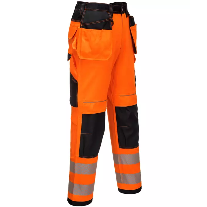 Portwest Vision craftsmen's trousers T501, Hi-Vis Orange/Black, large image number 2