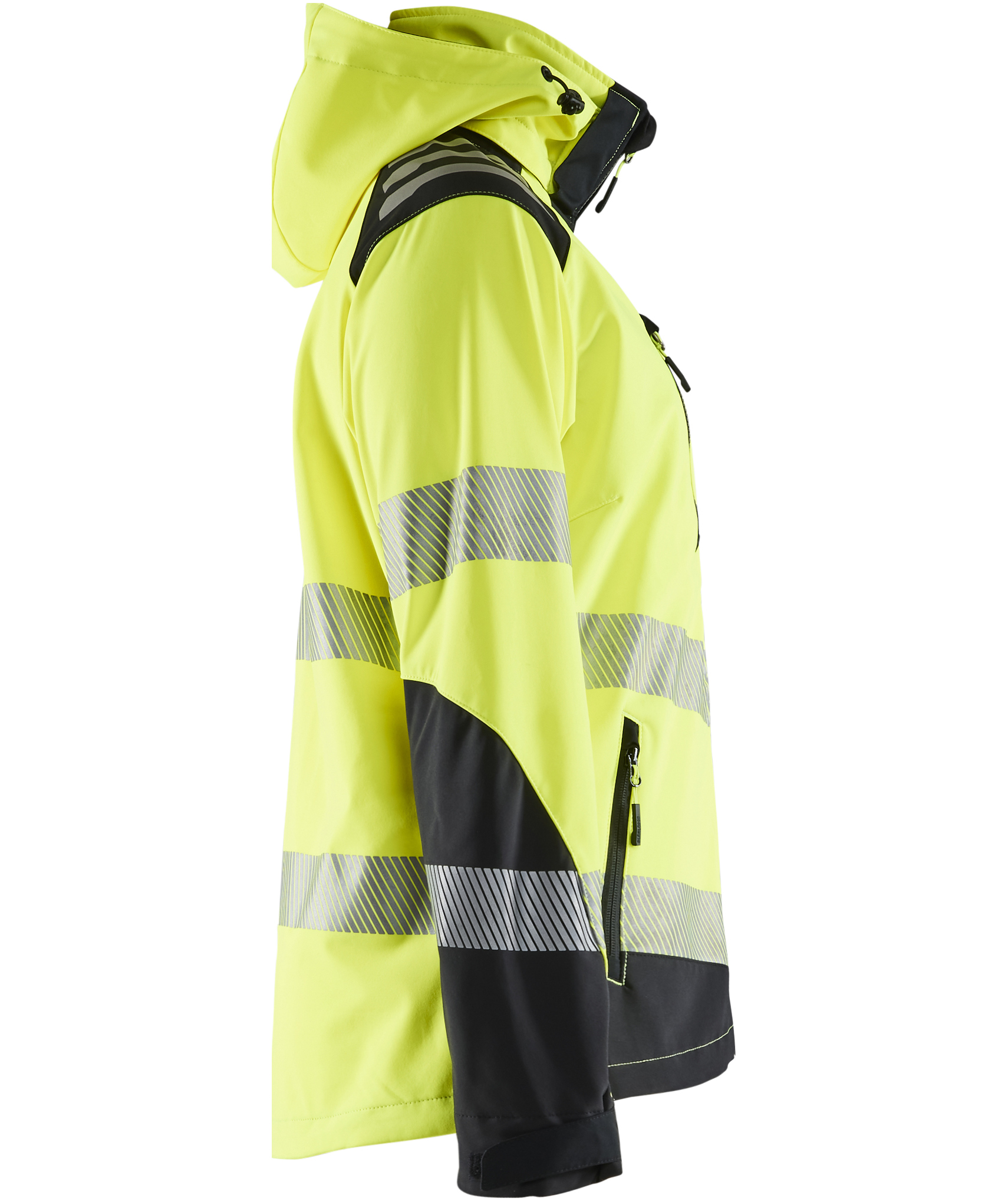 Bl&aring;kl&auml;der softshelljacka full stretch dam, Varsel Gul/Svart, large image number 3