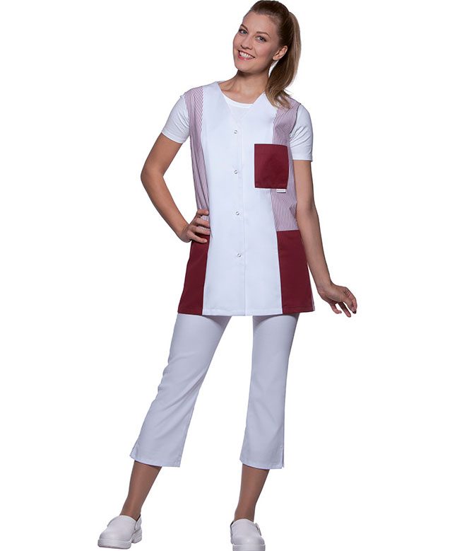Karlowsky Sabrina women's tunic without sleeves, White/bordeaux, large image number 2