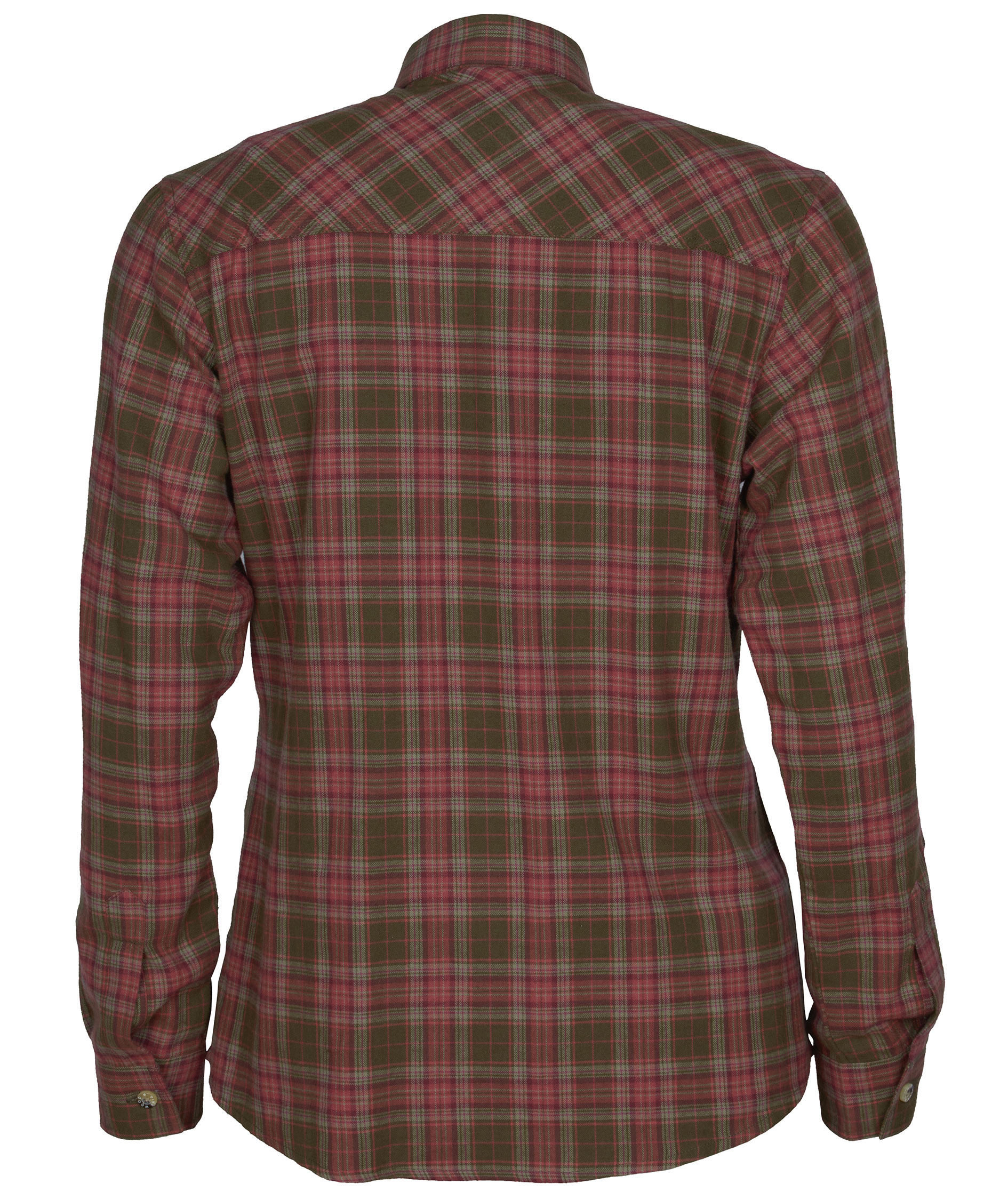 Pinewood Felicia dame flannelskjorte, Dark Mossgreen/Rusty Pink, large image number 2