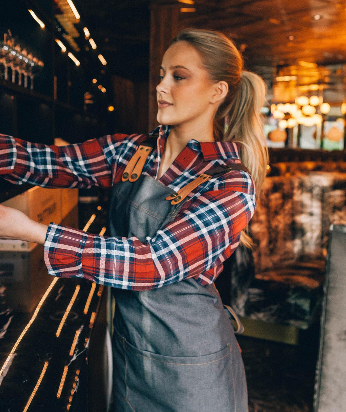 Segers 1227 flannel shirt, Red/Blue