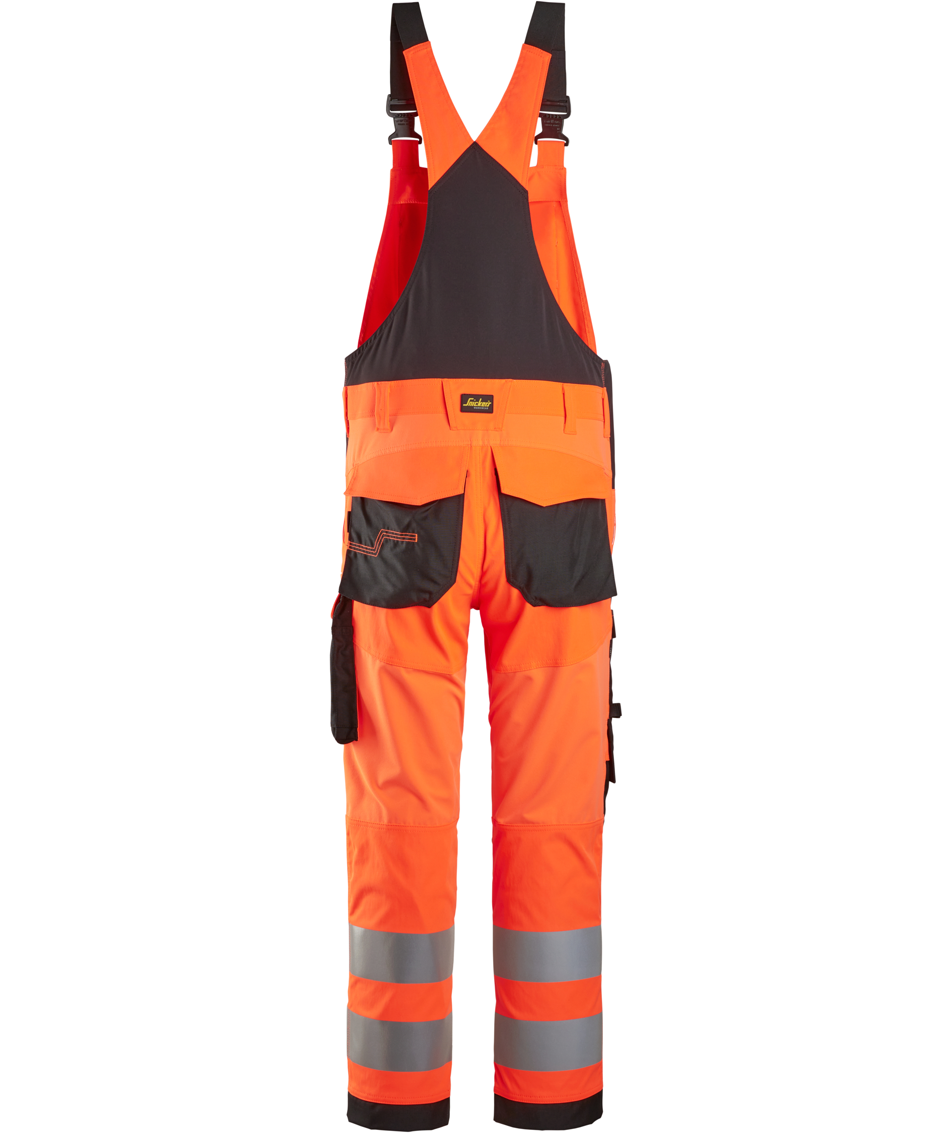 Snickers bib and brace 6043, Hi-Vis Orange/Black