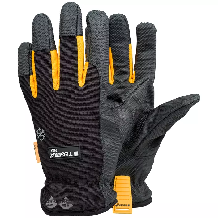 Tegera Pro 9137 vinter arbetshandskar, Svart/grå/orange, large image number 0