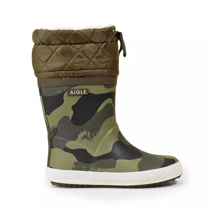 Aigle Giboulee winter boots for kids, Camouflage/Khaki, large image number 0