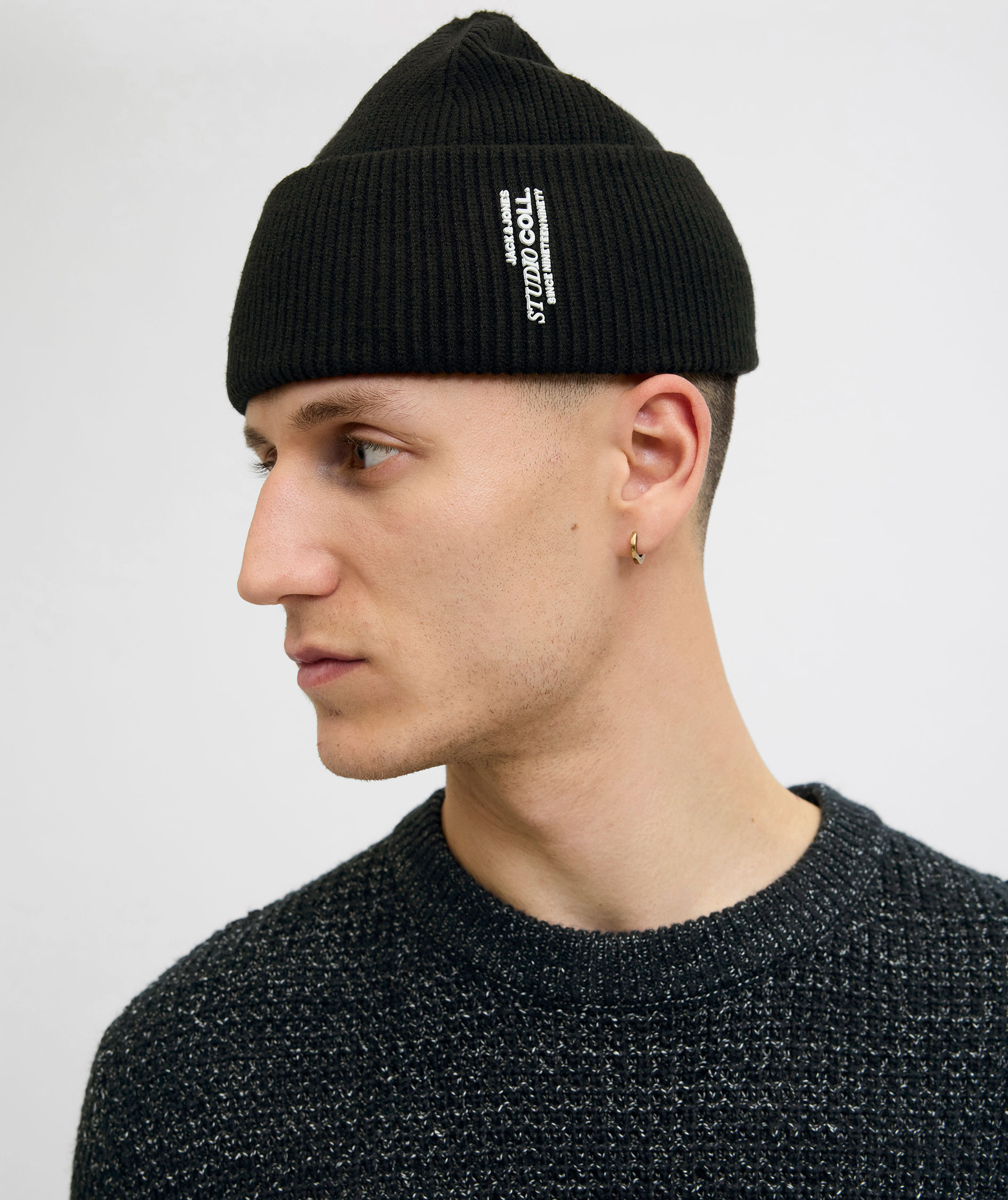 Jack & Jones JACCOLL stickad m&ouml;ssa, Black
