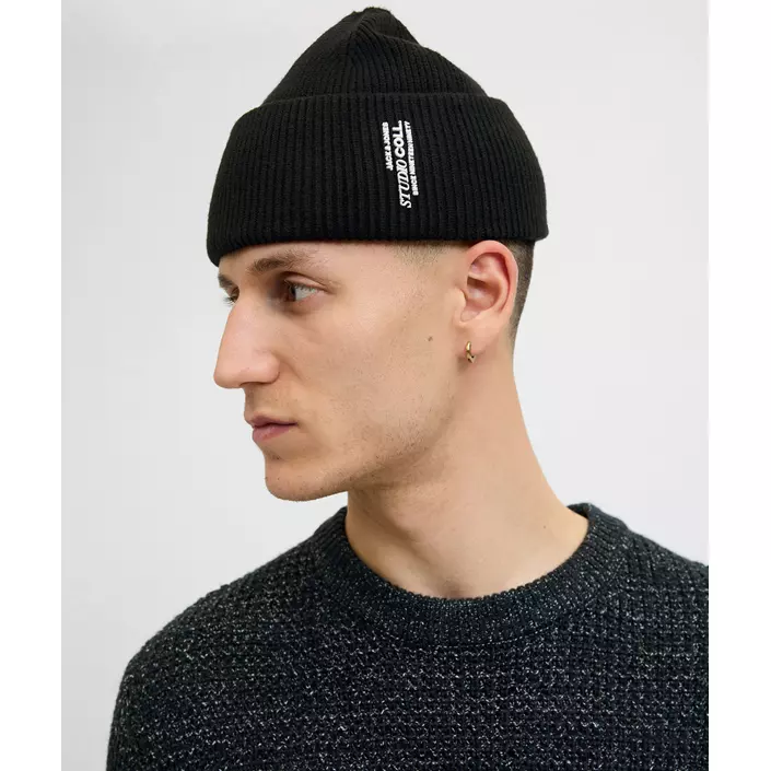 Jack & Jones JACCOLL stickad mössa, Black, Black, large image number 1