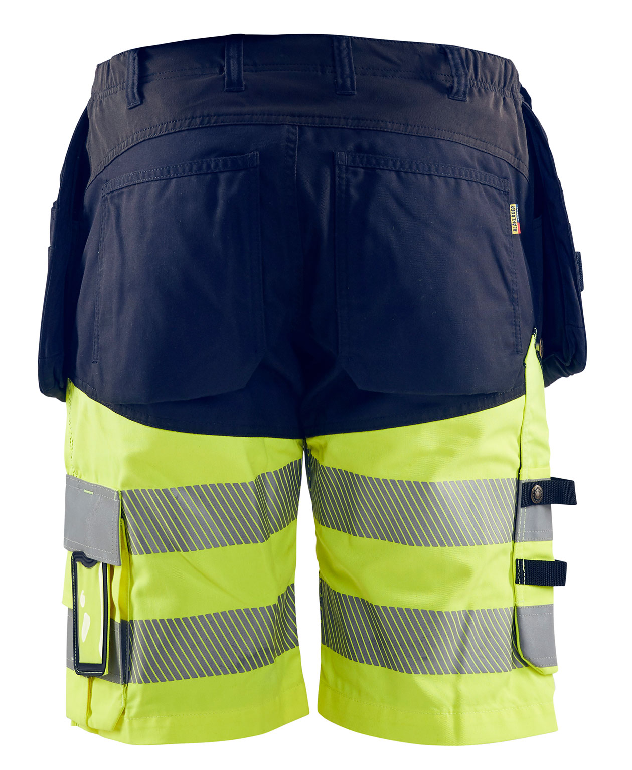 Bl&aring;kl&auml;der Stretch Handwerkershorts, Marine/Hi-Vis gelb, large image number 1