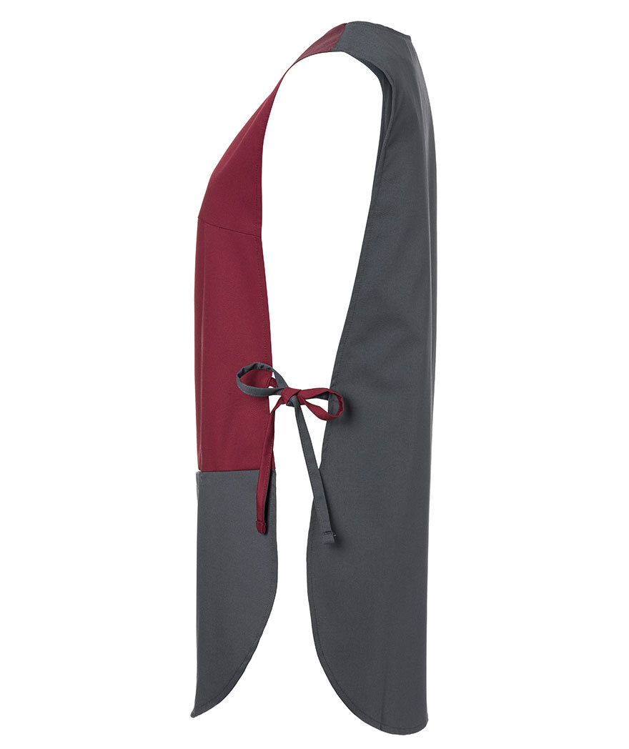 Karlowsky Bea sandwich apron with pocket, Grey/Bordeaux, large image number 3