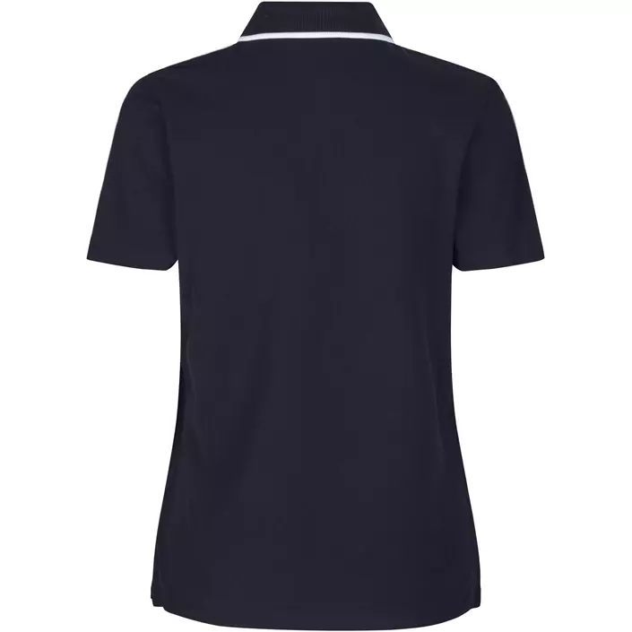ID Polo T-shirt m/kontrastbånd dame, Navy, large image number 1