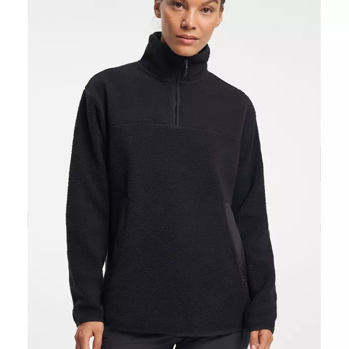 Tenson Yoke Damen Faserpelz Halfzip, Black, large image number 6