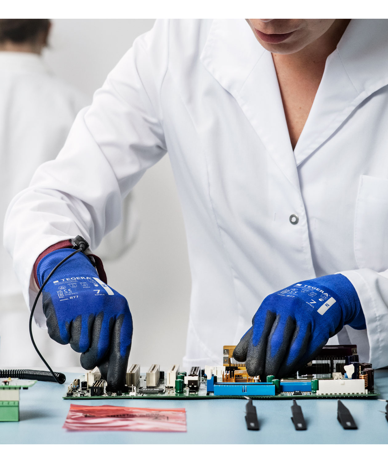 Tegera 877 ESD arbetshandskar, Svart/Bl&aring;, large image number 1