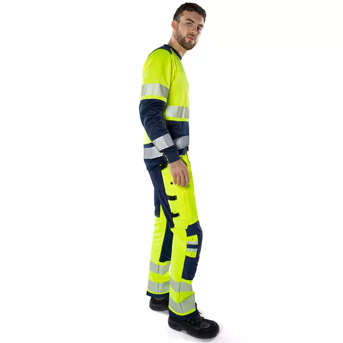 Fristads Green work trousers 2645 GSTP full stretch, Hi-Vis yellow/marine, large image number 5