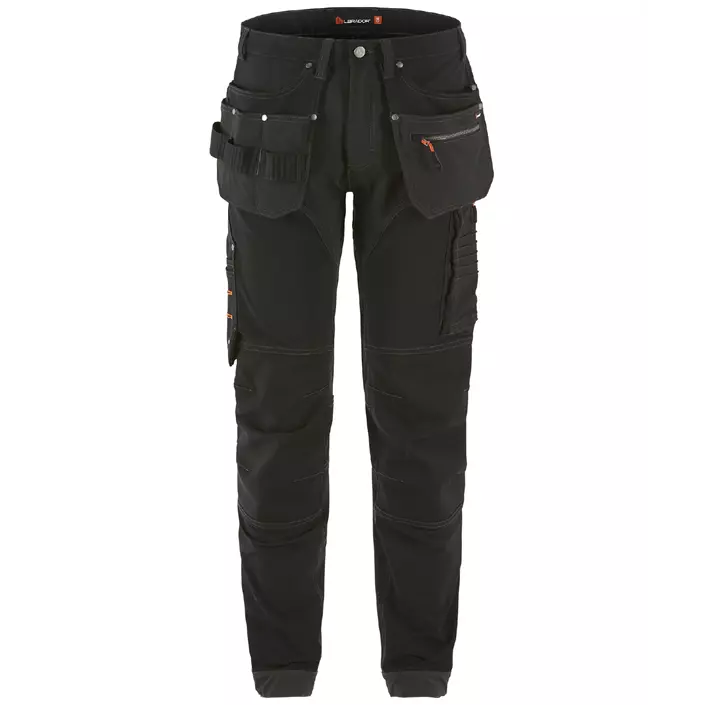 L.Brador craftsman trousers 1020P full stretch, Black, large image number 0