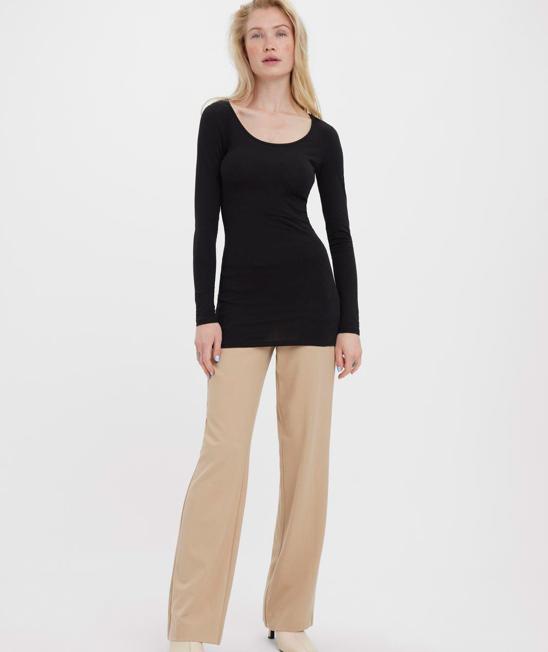 Vero Moda VMMAXI MY SOFT l&aring;ng&auml;rmad l&aring;ng T-shirt dam, Black, large image number 5