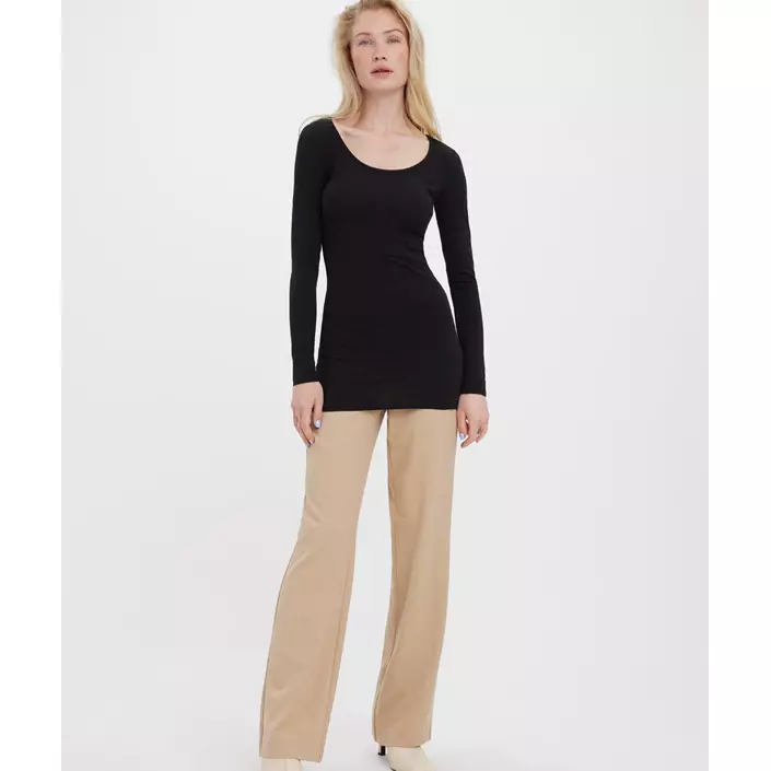Vero Moda VMMAXI MY SOFT lang langærmet dame T-shirt, Black, large image number 5