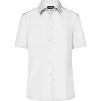 James & Nicholson women's short-sleeved Modern fit shirt, White