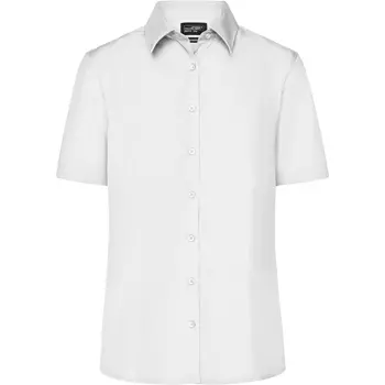 James & Nicholson kortærmet Modern fit dameskjorte, Hvid