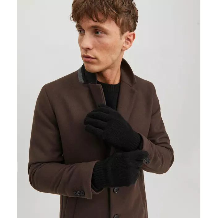 Jack & Jones JACBARRY knitted gloves, Black, Black, large image number 1