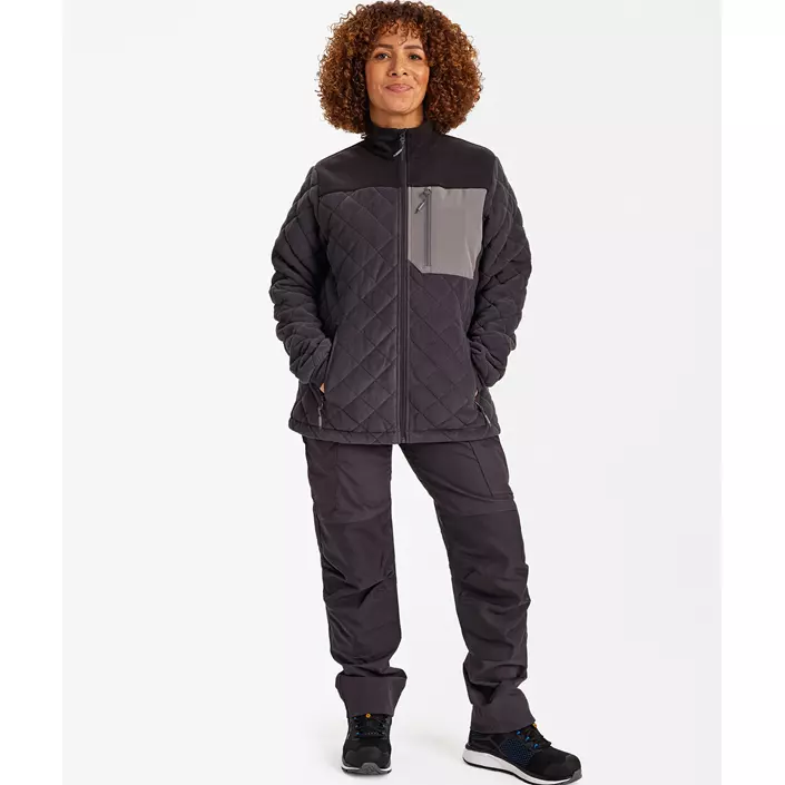 Engel Entire vatteret dame fleecejakke, Anthracite Grey/Black, large image number 2