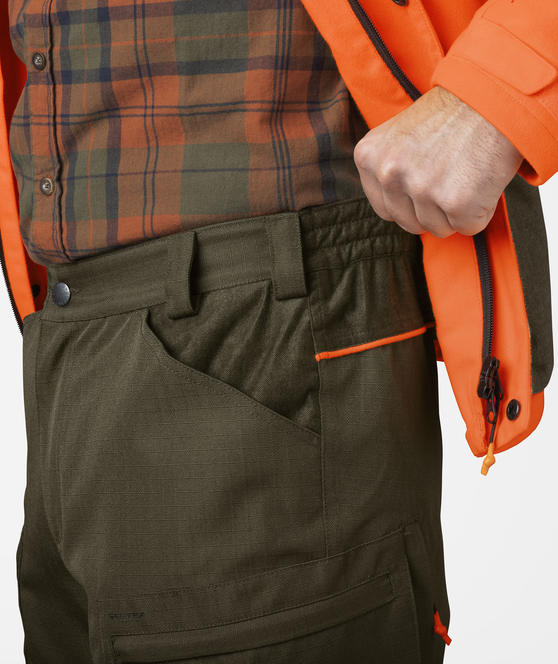 Seeland Venture bukser, Pine Green/Hi-Vis Orange, large image number 6