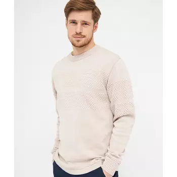 Clipper Aarhus knitted pullover, Light sand